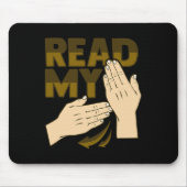 Asl Hand Gesture Deaf Hearing Loss Awareness 12 Mousepad (Vorne)
