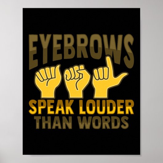 Asl Hand Gesture Deaf Hearing Loss Awareness 5  Poster (Vorne)