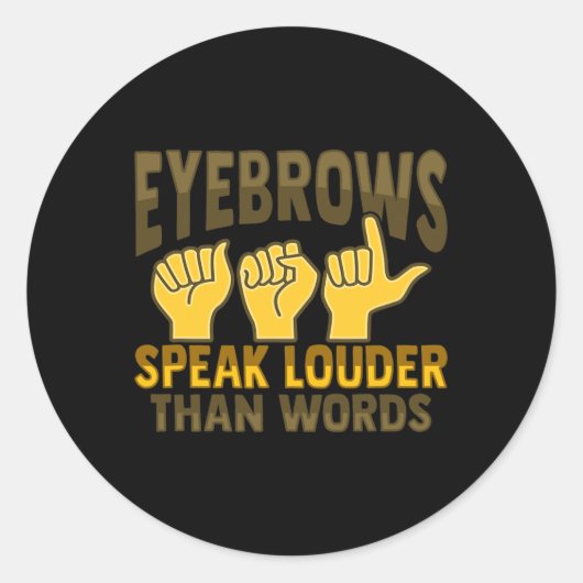 Asl Hand Gesture Deaf Hearing Loss Awareness 5  Runder Aufkleber (Vorderseite)