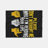 Asl Hand Gesture Deaf Hearing Loss Awareness 9 Fleecedecke (Vorderseite (Horizontal))