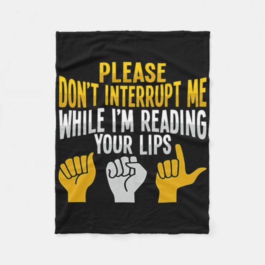 Asl Hand Gesture Deaf Hearing Loss Awareness 9 Fleecedecke (Vorderseite)