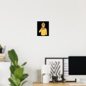 Asl Hand Gesture Deaf Hörschreckenjäger Poster (Heimbüro)