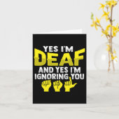 Asl Hand Gesture Deaf Hörverlust Bewusstsein 11 Karte (Gelbe Blume)