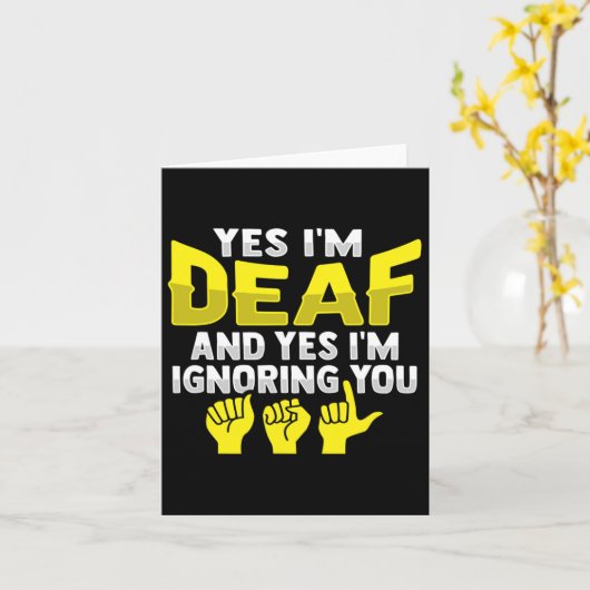 Asl Hand Gesture Deaf Hörverlust Bewusstsein 11 Karte (Gelbe Blume)