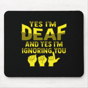 ASL Hand Gesture Deaf Hörverlust Bewusstsein 1 Mousepad