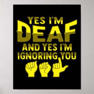 ASL Hand Gesture Deaf Hörverlust Bewusstsein 1 Poster