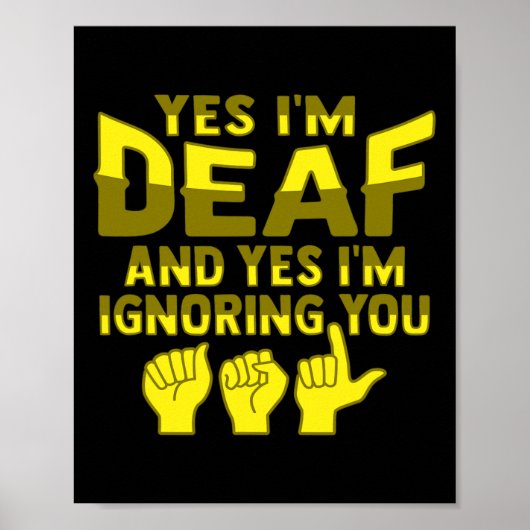 ASL Hand Gesture Deaf Hörverlust Bewusstsein 1 Poster (Vorne)