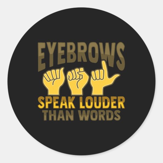 ASL Hand Gesture Deaf Hörverlust Bewusstsein 5 Runder Aufkleber (Vorderseite)