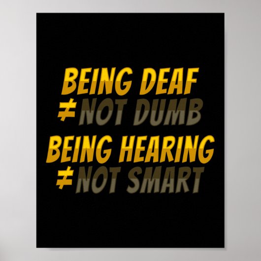 ASL Hand Gesture Deaf Hörverlust Bewusstsein 6 Poster (Vorne)