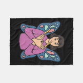 Asl Hand Gesture Deaf HörverschleißGirl Fleecedecke (Vorderseite (Horizontal))