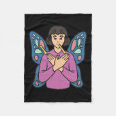 Asl Hand Gesture Deaf HörverschleißGirl Fleecedecke (Vorderseite)