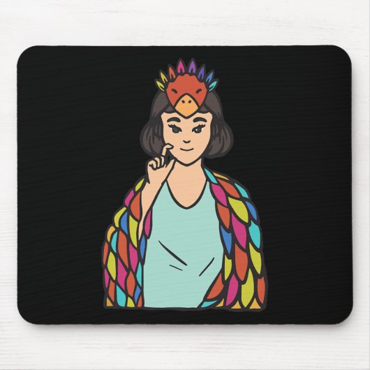 Asl Hand Gesture Deaf HörverschleißGirl Mousepad (Vorne)