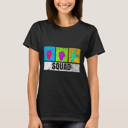 Asl Hand Sign Language For Deaf Pride And Deaf Awa T-Shirt (Vorderseite)