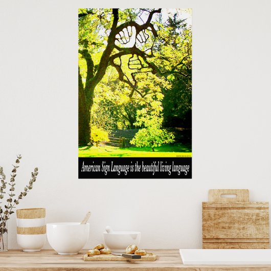 ASL-Handförmige Zweige 36 Zoll x 24 Zoll Poster (Küche)