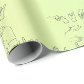 ASL Happy Birthday /Hand Signature and Finger Rech Geschenkpapier (Rolleneckpunkt)