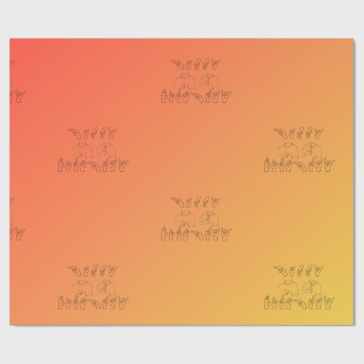 ASL Happy Birthday /Hand Signature and Finger Rech Geschenkpapier (Flach)