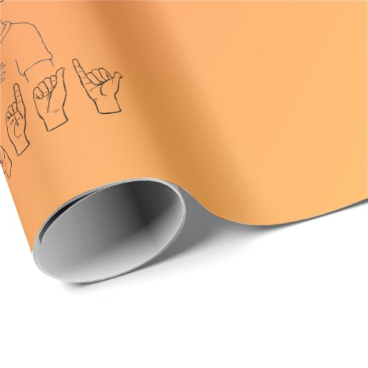 ASL Happy Birthday /Hand Signature and Finger Rech Geschenkpapier (Rolleneckpunkt)