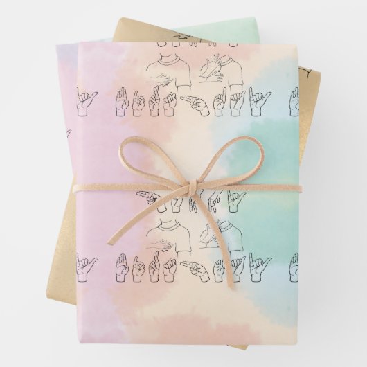 ASL Happy Birthday /Hand Signature and Finger Rech Geschenkpapier Set (Beispiel)
