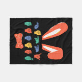 Asl Happy Easter Candy Sign Language Eggs Women Me Fleecedecke (Vorderseite (Horizontal))