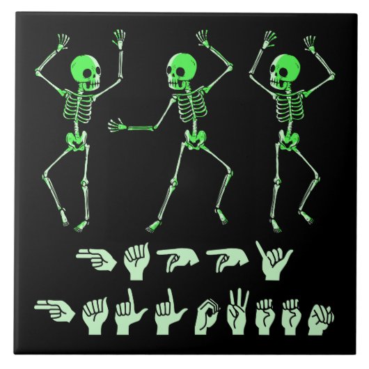 ASL Happy Halloween I - Niedliche Spooky Saison Fliese (Vorderseite)