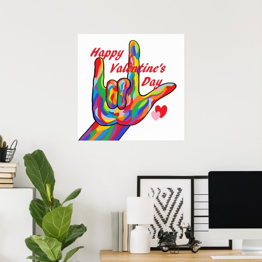ASL Happy Valentine's Day Poster (Heimbüro)
