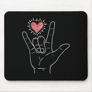 Asl Heart I Liebe Sie geben Gebärdensprache Valent Mousepad