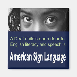 ASL hilft taubem Kind, englische Bildung zu lernen Magnet