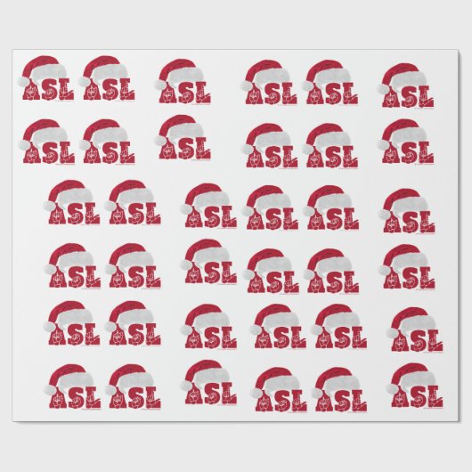 ASL HO HO HO HAT GESCHENKPAPIER (Flach)