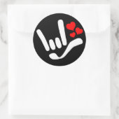 ASL I Liebe, dass Sie mit dem Herz Classic Runde u Runder Aufkleber (Tasche)