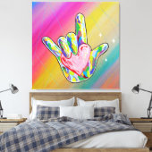 ASL I LIEBE, die SIE mit Herz unterzeichnen Leinwanddruck (Insitu (Schlafzimmer))