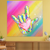ASL I LIEBE, die SIE mit Herz unterzeichnen Leinwanddruck (Insitu (Wohnzimmer))