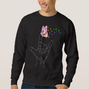 Asl I Liebe, du händest Gebärdensprache Butterfly Sweatshirt
