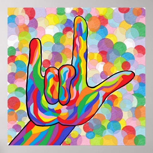 ASL I Liebe Sie auf einem Textfeld Poster (Vorne)