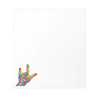 ASL I Liebe Sie BOLD FARBE Notizblock