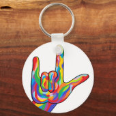 ASL I Liebe Sie BOLD FARBE Schlüsselanhänger (Vorderseite)