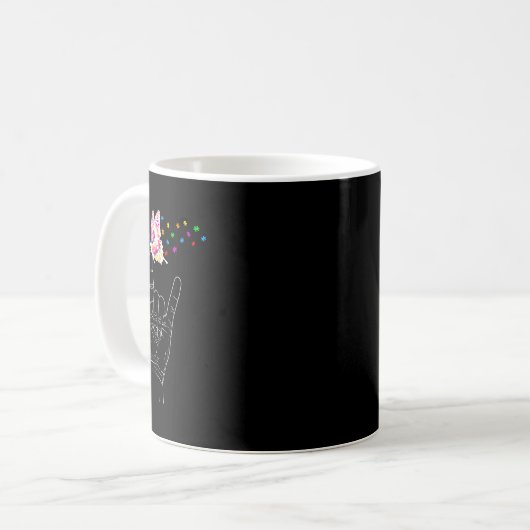 ASL I Liebe Sie geben Gebärdensprache Butterfly Au Kaffeetasse (Vorderseite Links)