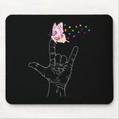 ASL I Liebe Sie geben Gebärdensprache Butterfly Au Mousepad (Vorne)