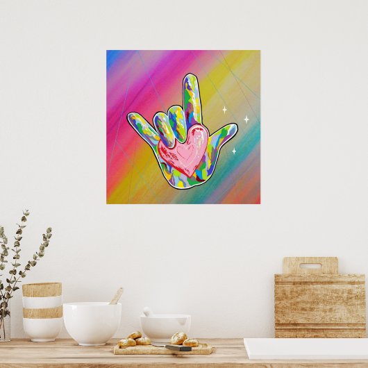ASL I Liebe Sie Herz Poster (Küche)