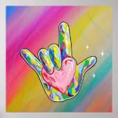 ASL I Liebe Sie Herz Poster (Vorne)