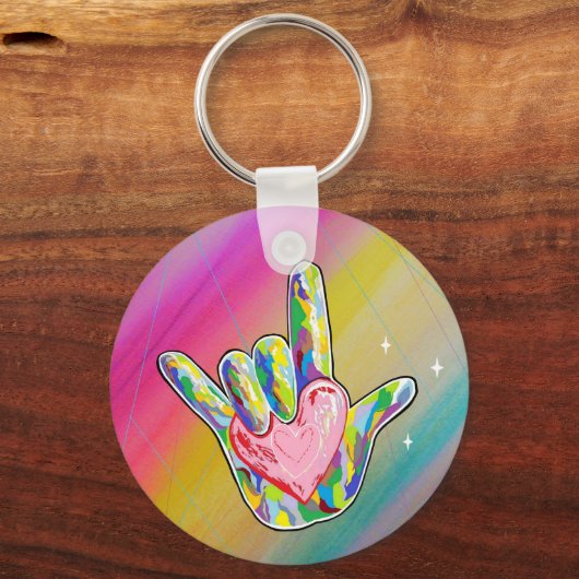 ASL I Liebe Sie Herz Schlüsselanhänger (Vorderseite)