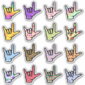 ASL I Liebe Sie ILY Handzeichen Aufkleber (Vorderseite)