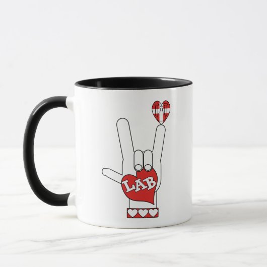 ASL I Liebe SIE LABRADOR unterzeichnen (LABOR) Tasse (Links)