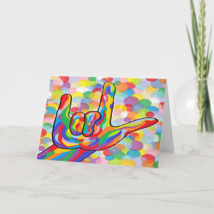 ASL I Liebe Sie mit Textfeld Hintergrund Karte