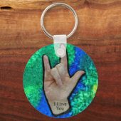 asl I Liebe Sie Schlüsselanhänger auf lackiertem S (Vorderseite)