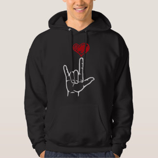 ASL I Liebe You Hand Heart American Sign Language Hoodie