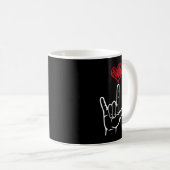 ASL I Liebe You Hand Heart American Sign Language Kaffeetasse (VorderseiteRechts)