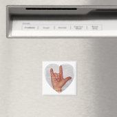ASL "I LIEBE YOU" HERZSHAPE #2 MAGNET (In Situ (Geschirrspüler))