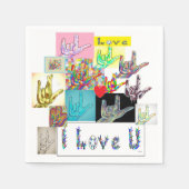 ASL I Liebe You Medley Serviette (Vorderseite)