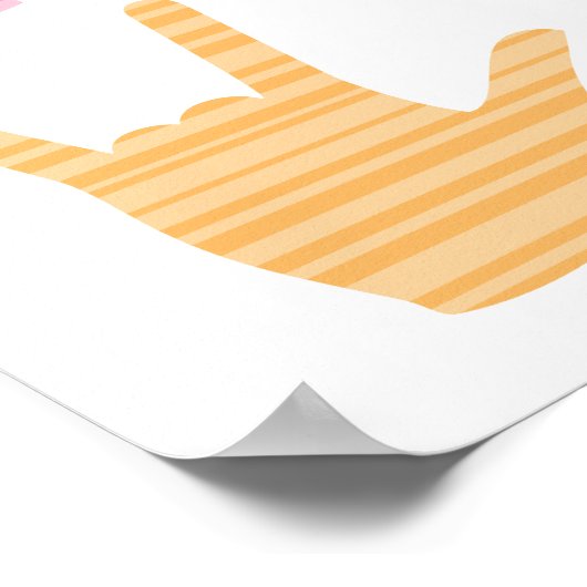 ASL I Liebe You Sign Language Patterns Poster (Ecke)