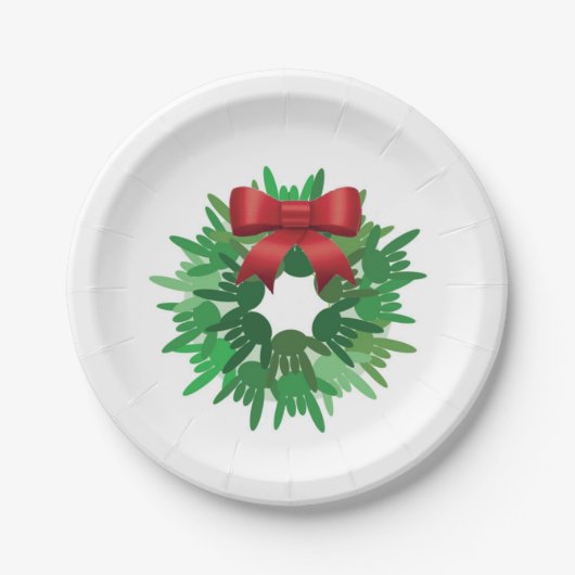ASL "I Love You" Christmas wreath Pappteller (Vorderseite)